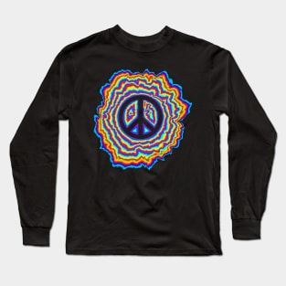 psychedelic peace sign Long Sleeve T-Shirt